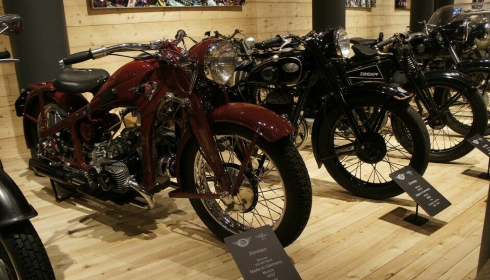 Top Mountain Motorcycle MuseumNoen andre bokser-tyskere. Den nærmeste er fra 1937.Foto: Jon Winding-Sørensen