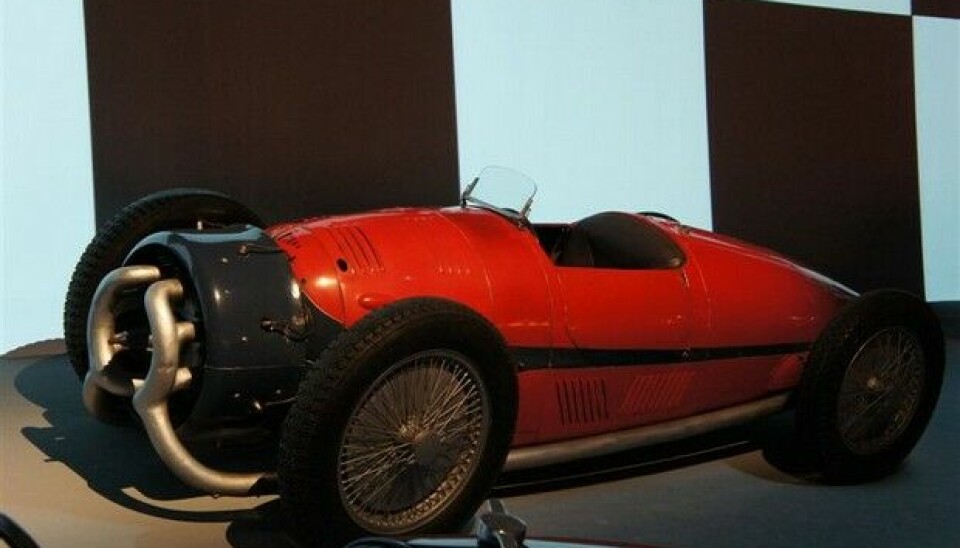 Bilmuseet i TorinoMonaco Trossi, 16-sylindret totakts stjernemotor og forhjulsdrift. Ment for den grommeste racingklassen.Foto: Jon Winding-Sørensen