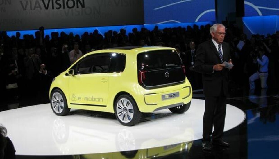 VW-gruppens Frankfurt-premiererDette er den korteste bilen i up-familien, sa Martin Winterkorn, VW-sjef. Så da får vi nok en up-familie. Markedet må vente i fire år til.$Foto: Jon Winding-Sørensen