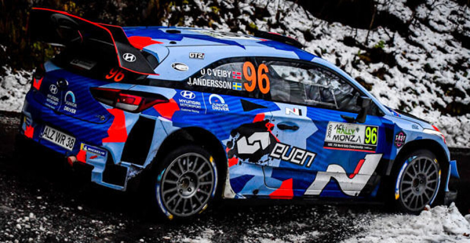 Ilddåp for Veiby i WRC-bil