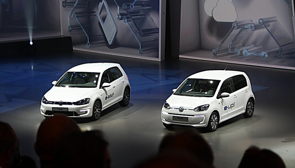 Her er Volkswagens nye elbilsatsing - e-Up og elektrisk Golf.