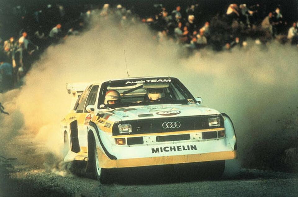 Selv om de nye WRC-bilene får større spillerom, blir de nok ikke like ekstreme som Walter Röhrls Sport Quattro S1 fra 1985. Selv om de nye WRC-bilene får større spillerom, blir de nok ikke like ekstreme som Walter Röhrls Sport Quattro S1 fra 1985.