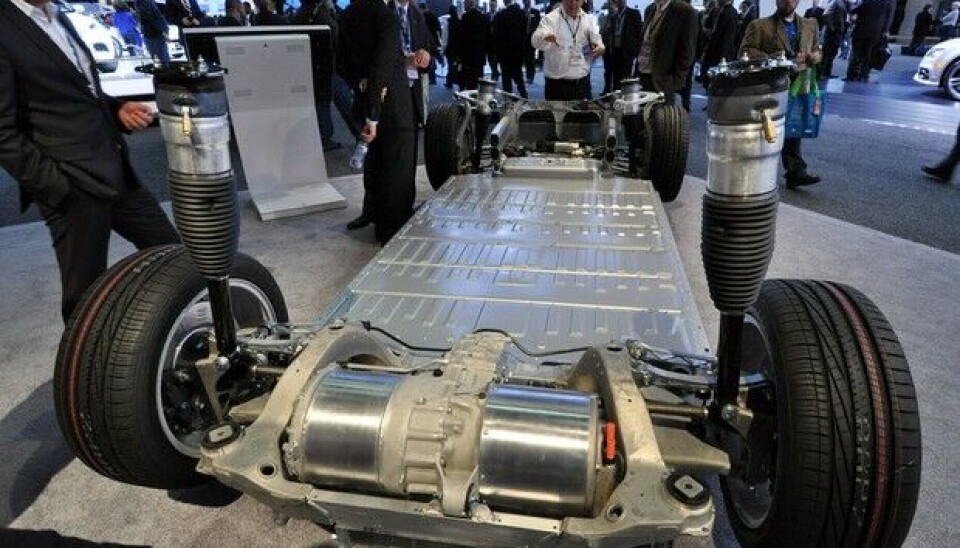 NAIAS, Detroit 2012:Understellet på Tesla Modell SFoto: Øivind Skar