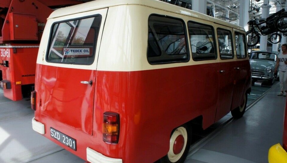 Museet for Teknologi og TransportNysa minibuss, 1963. 7 seter. Masse eksport. Den siste Nysa ble produserte i 1994, som nr. 380.575 (Foto: Jon Winding-Sørensen)