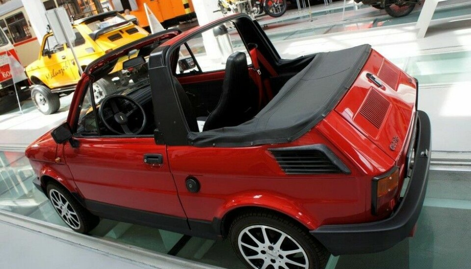 Museet for Teknologi og TransportApropos kul: en Fiat 126p i skikkelig cabrio-versjon. (Foto: Jon Winding-Sørensen)