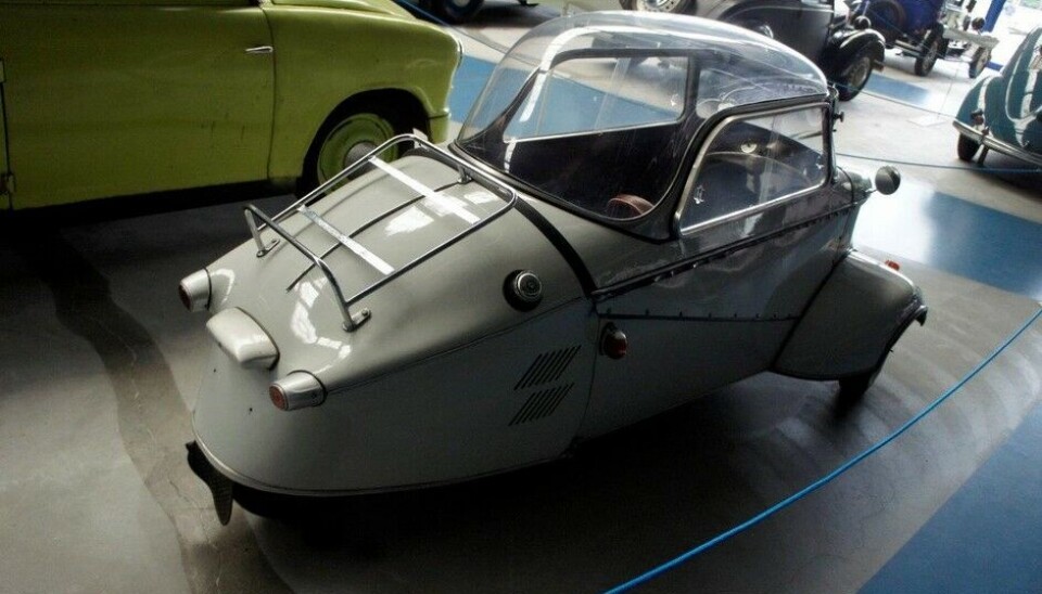 Eisenbahn & Tehnik Museum - ProraDet kunne bli varmt under kuppelen på en Messerschmitt. 1958, 200 ccm og 90 km/t! (Foto: Jon Winding-Sørensen) Eisenbahn & Tehnik Museum - ProraDet kunne bli varmt under kuppelen på en Messerschmitt. 1958, 200 ccm og 90 km/t! (Foto: Jon Winding-Sørensen)