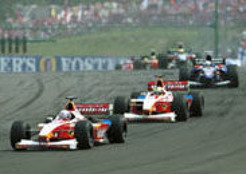Setene fordelt i Formel-1