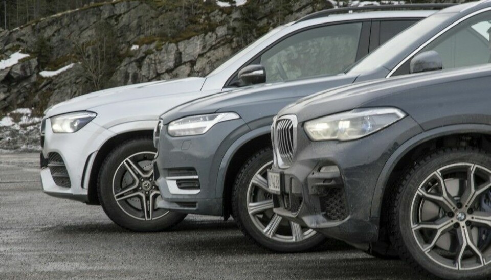 BMW X5, Mercedes GLE og Volvo XC90.