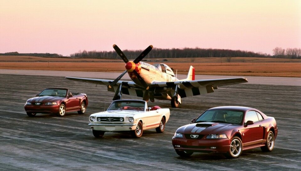 Ford Mustang feirer 10 millionerJubileumsmodeller 40 år, originalen og en P-51
