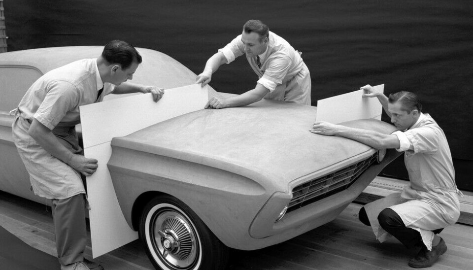 Ford Mustang feirer 10 millioner1962: Fords stylingsenter med leirmodell