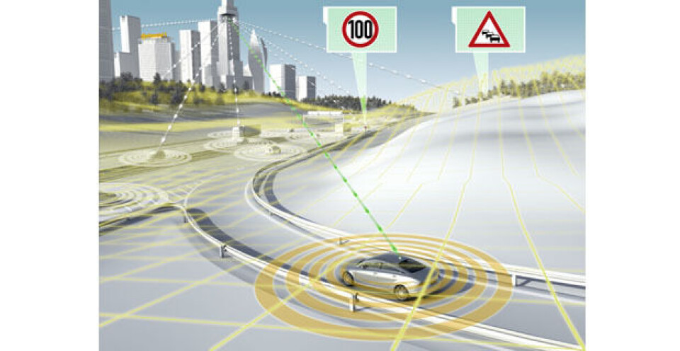 Bilen ser rundt svingen