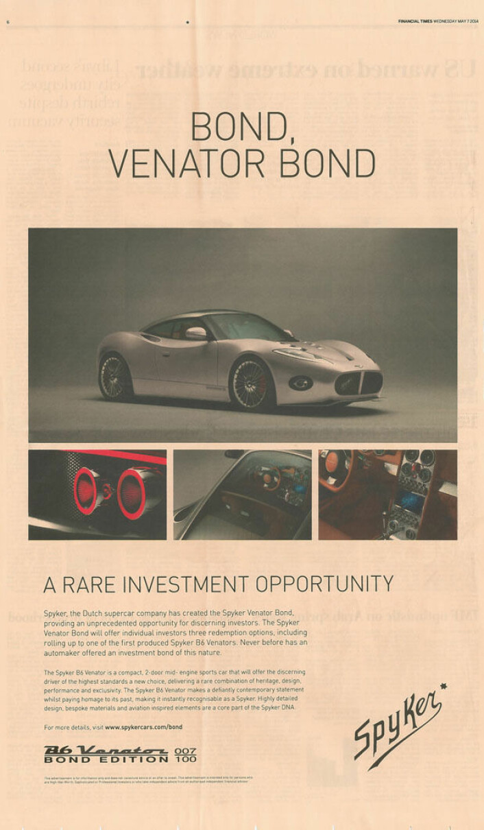 <br>Slik ser annonsen i Financial Times ut:<br>
