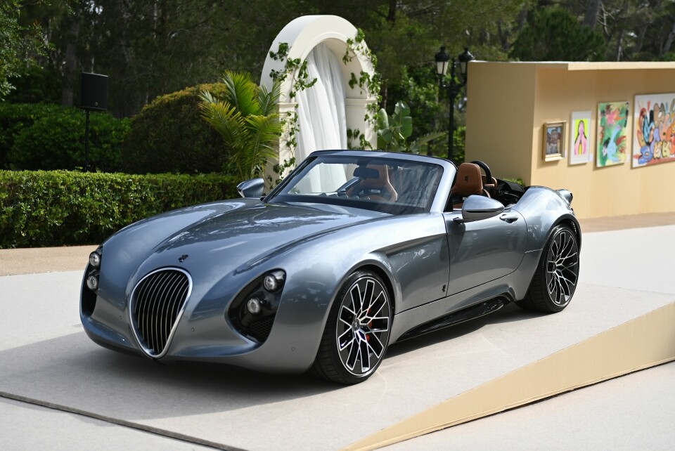 CAP D'ANTIBES, FRANCE - MAY 26: An electric sportscar is presented at the amfAR Cannes Gala 2022 at Hotel du Cap-Eden-Roc on May 26, 2022 in Cap d'Antibes, France. (Photo by Ryan Emberley/amfAR/Getty Images for amfAR)