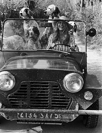Brigit Bardot med sine hunder i Moke