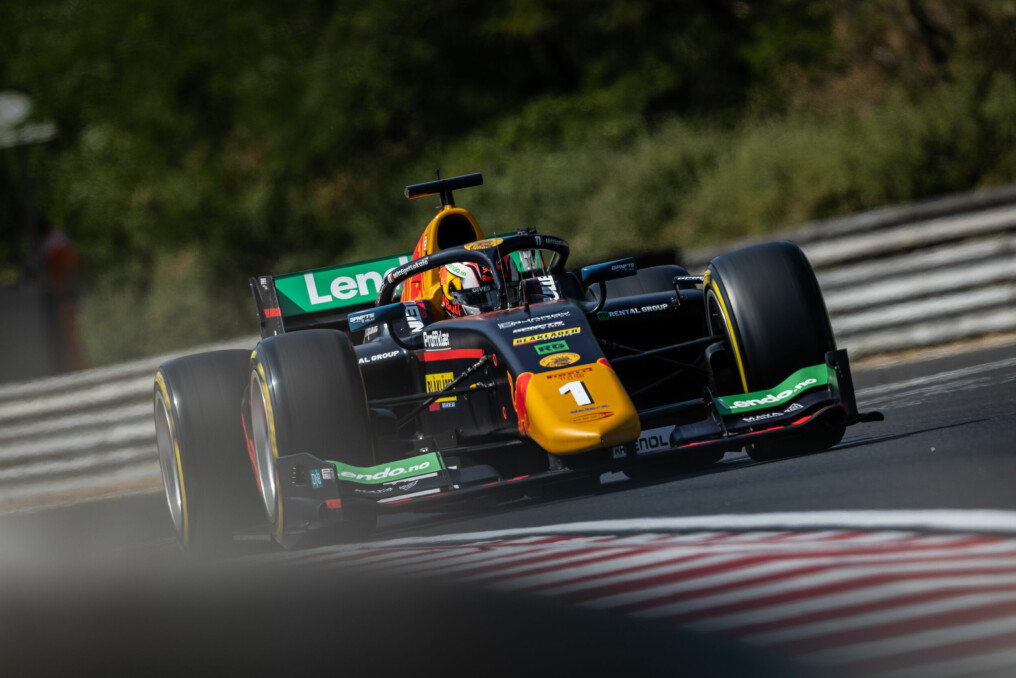 Dennis Hauger #1 Prema Racing, during round 10 of the FIA Formula 2 Championship at the Hungaroring, on July 29 - 31, 2022. // Dutch Photo Agency / Red Bull Content Pool // SI202207290465 // Usage for editorial use only //