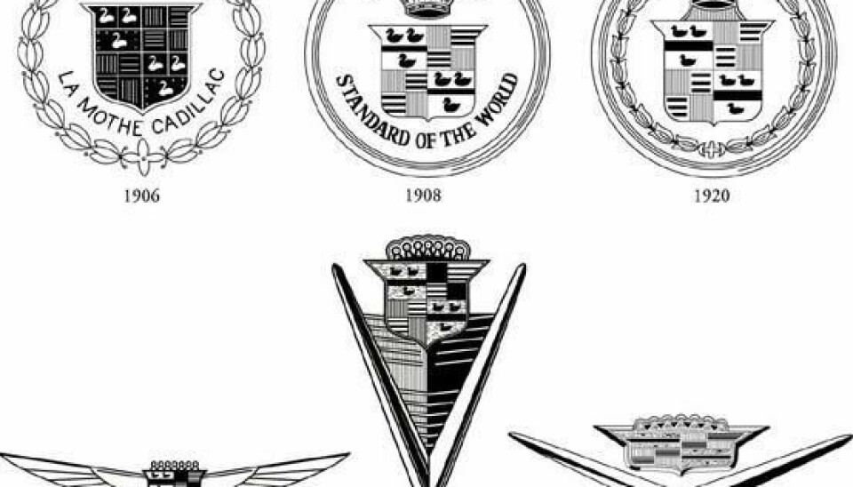 Cadillac logoens utvikling (1906-57)