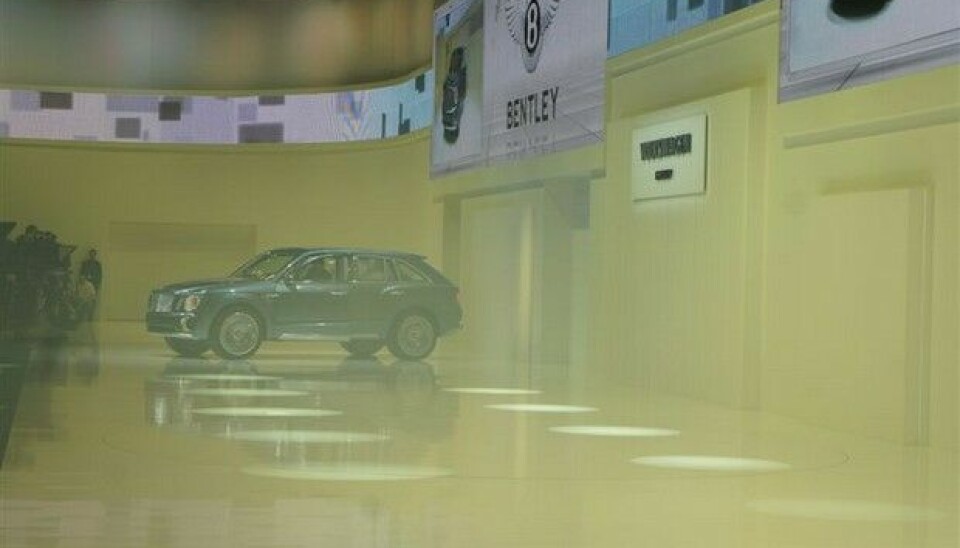 Volkswagen-konsernet i Genève 2012Presentert i et tåkehav. Med god grunn? Et SUV-forslag fra Bentley.
