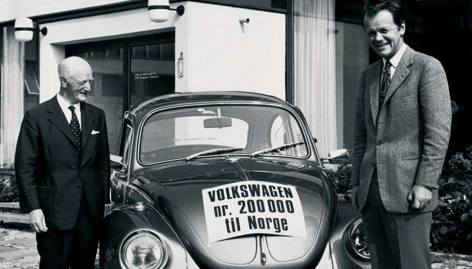 En million Volkswagen til NorgeBilen ankommer Norge og blir møtt av to generasjoner Møller