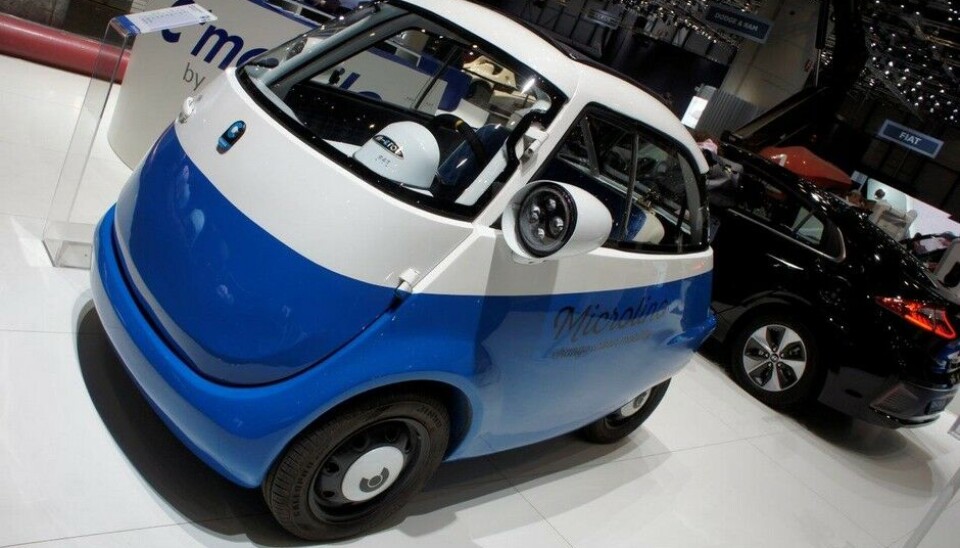 Genève, dagen før dagen førLille Isetta-inspirerte Microlino var fremdeles en prototype. - Foto: Jon Winding-Sørensen Genève, dagen før dagen førLille Isetta-inspirerte Microlino var fremdeles en prototype. - Foto: Jon Winding-Sørensen