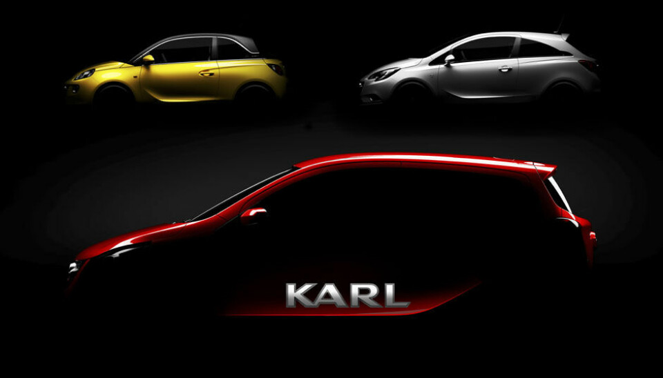 Opel KarlOpels småbil-familie teller fra neste sommer tre modeller - Adam, Corsa og Karl
