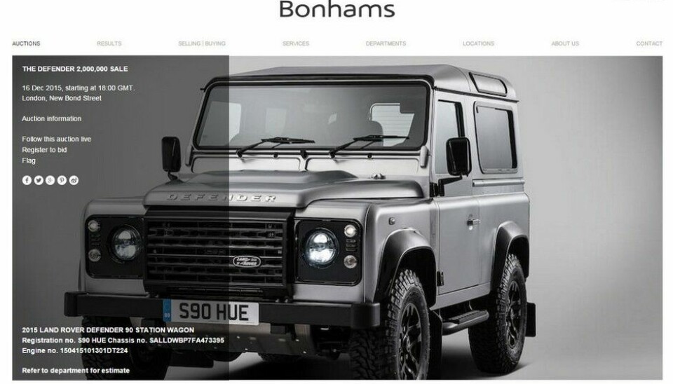 Land Rover Defender 2.000.000 hosBonhams