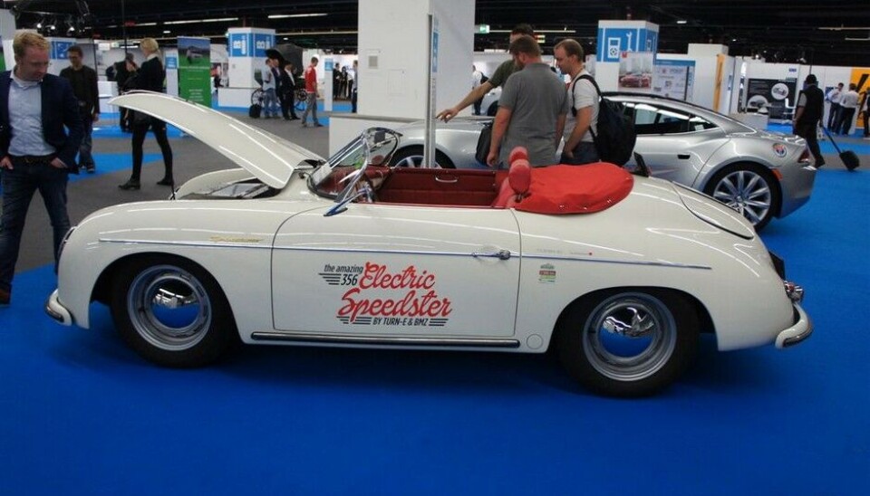Automechanika 2014En klassisk Porsche 356 har måttet bøte med livet, i elektrifiseringens navn. Foto: Jon Winding-Sørensen