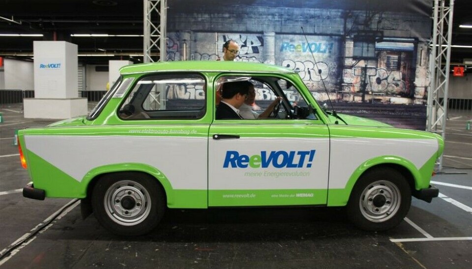 Automechanika 2014Men kanskje ikke så dumt å bytte ut 2-takts promperen i en Trabant med noe som går både bedre og renere. Foto: Jon Winding-Sørensen