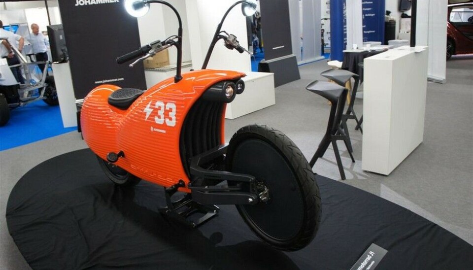 Automechanika 2014Johammer heter denne. 15 kW og ser ut som en forskrekket snegle på rømmen fra UP. Foto: Jon Winding-Sørensen