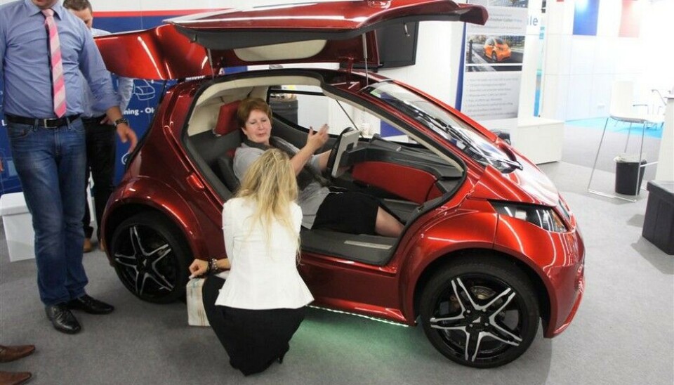 Automechanika 2014Denne het bare Mobil-e, men det ser ikke ut som om det overbeviste madame. Foto: Jon Winding-Sørensen