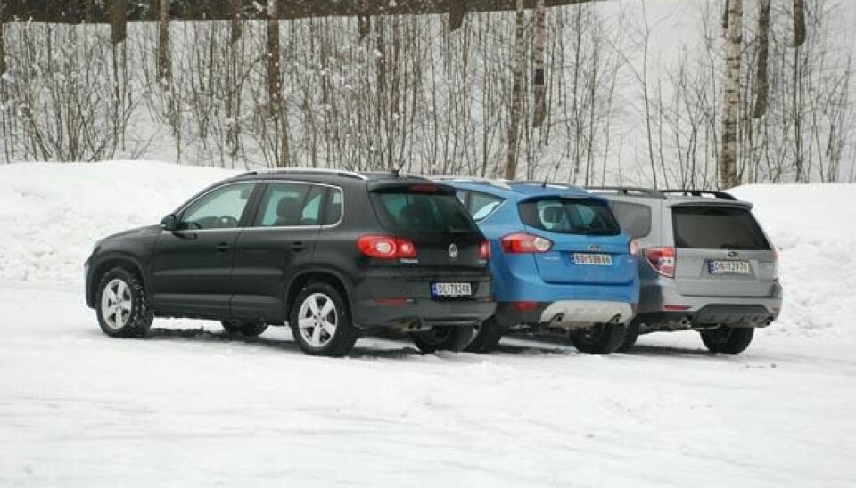 Ford Kuga møter VW Tiguan og Subaru ForesterFoto: Trygve Bæra
