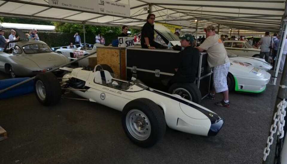 Goodwood Festival of Speed 2012Linjelekker og rask. 1963-modell Lotus-Ford 29, som ble kjørt av Jim Clark i Indianapolis 500