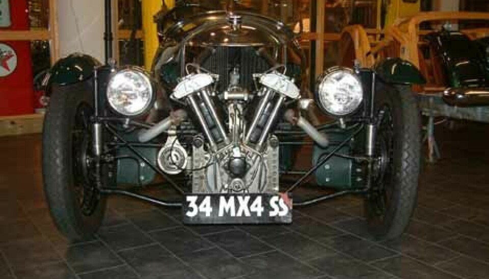 Morgan1934 Morgan Super Sports med Matchless-motor. Fra Hallans samling.