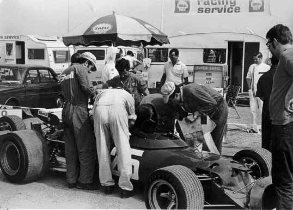 Shell Racing service på Brands Hatch 1970