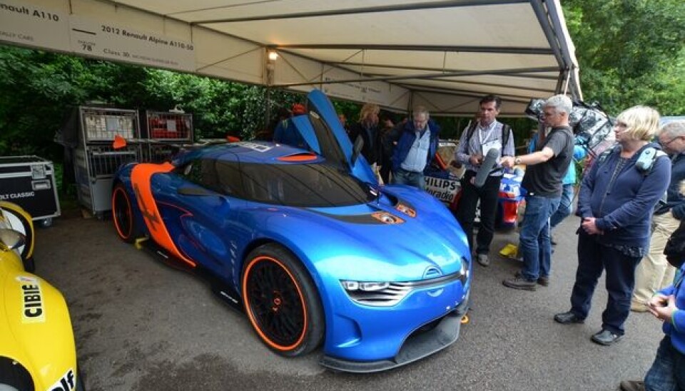 Goodwood Festival of Speed 2012Renault hadde tatt med seg sitt nye Alpine-konsept A110-50. Goodwood Festival of Speed 2012Renault hadde tatt med seg sitt nye Alpine-konsept A110-50.