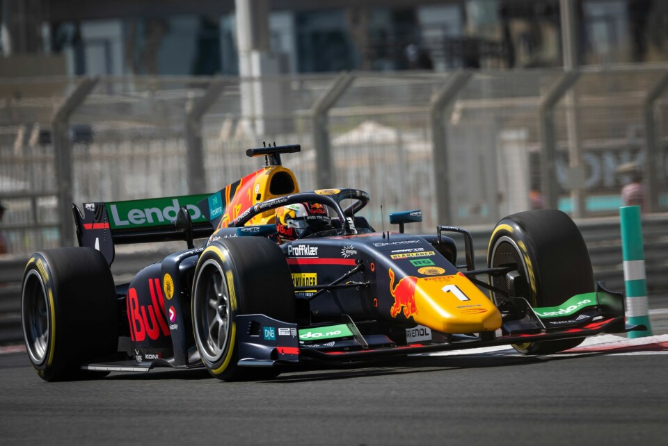 Dennis Hauger #1 Prema Racing, during final round of the FIA Formula 2 Championship at Yas Marina circuit in Abu Dhabi, on November 18 - 20, 2022. // Dutch Photo Agency / Red Bull Content Pool // SI202211190942 // Usage for editorial use only //