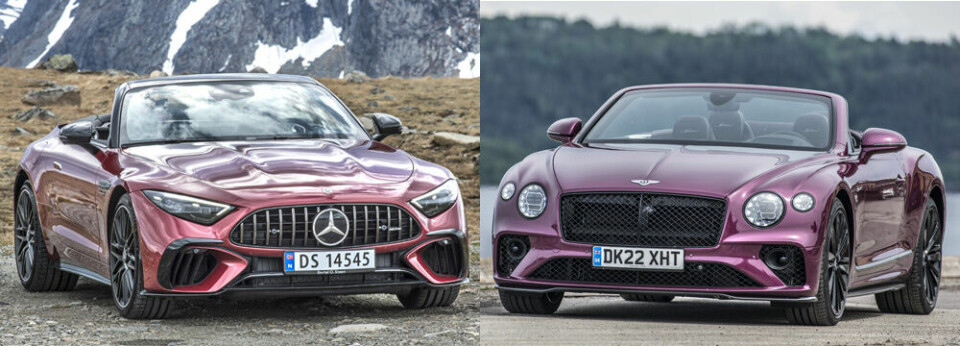 Mercedes-AMG SL og Bentley Continental GTC