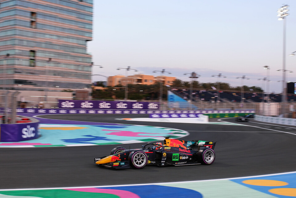 Dennis Hauger #1 MP Motorsport, during Round two of the FIA Formula 2 Championship at Jeddah Corniche Circuit, on March 16 - 19, 2023. // Dutch Photo Agency / Red Bull Content Pool // SI202303170702 // Usage for editorial use only //