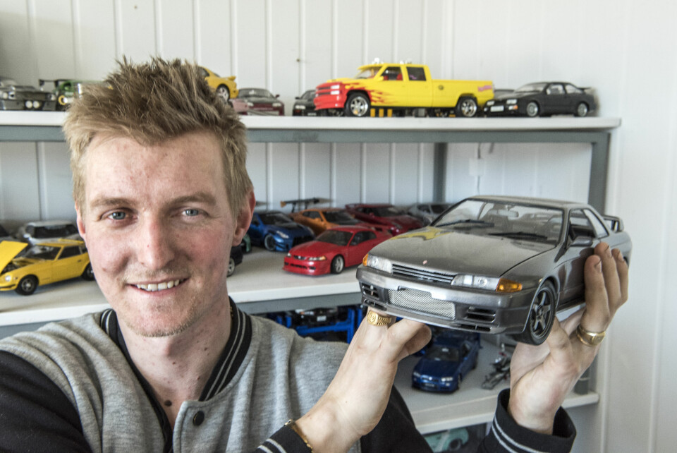 Christoffer har trolig landets største samling av biler fra Nissan Skyline-familien. (Foto: Øivind Skar)