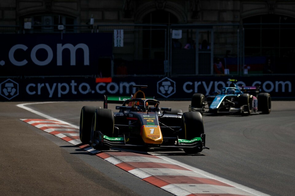 Dennis Hauger #1 MP Motorsport, during Round four of the FIA Formula 2 Championship at Baku City Circuit, on April 27-30 2023, Azerbaijan. // Dutch Photo Agency / Red Bull Content Pool // SI202304291116 // Usage for editorial use only //