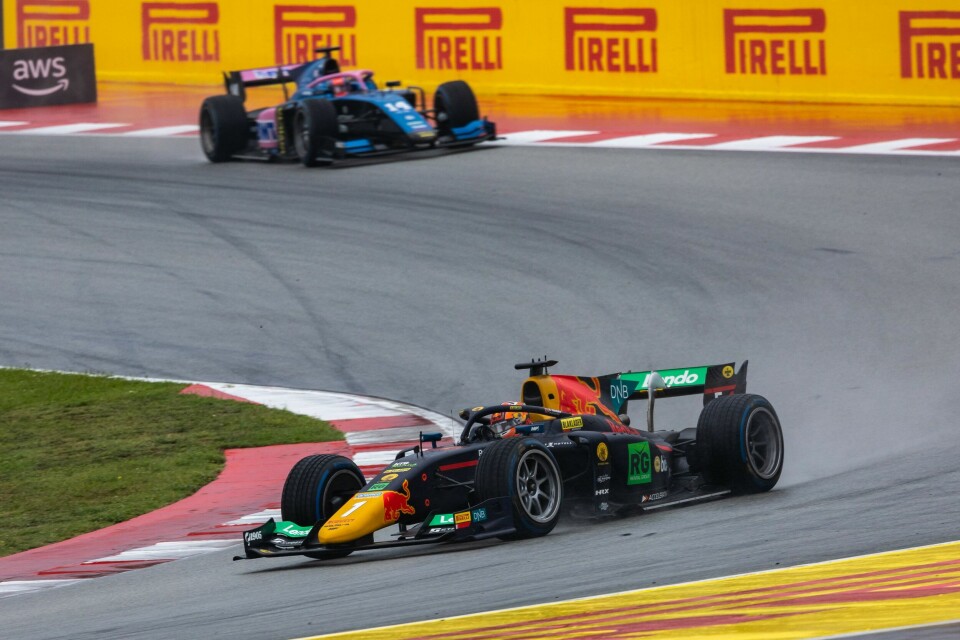 Dennis Hauger #1 MP Motorsport, seven round five of the FIA Formula 2 Championship at Circuit de Barcelona-Catalunya, on Jun 2-4, 2023. // Dutch Photo Agency / Red Bull Content Pool // SI202306030315 // Usage for editorial use only //