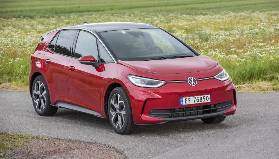 Om du kan se endringen så er dette VW ID.3 etter oppgraderingen. (Foto: Øivind Skar)