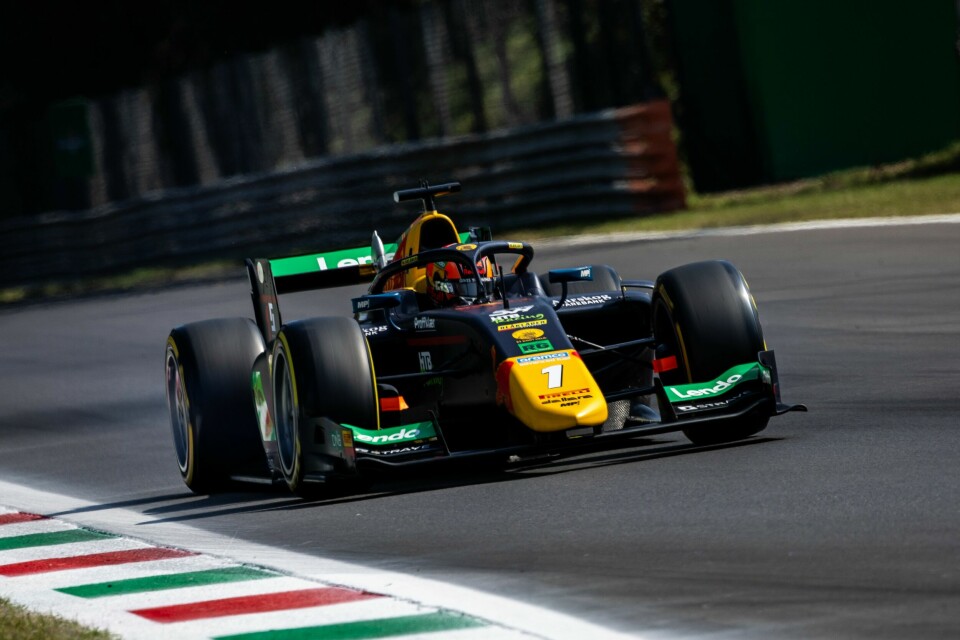 Dennis Hauger #1 MP Motorsport, during round thirteen of the FIA Formula 2 Championship at Autodromo di Monza,  on September 1-3, 2023. // Dutch Photo Agency / Red Bull Content Pool // SI202309010370 // Usage for editorial use only //