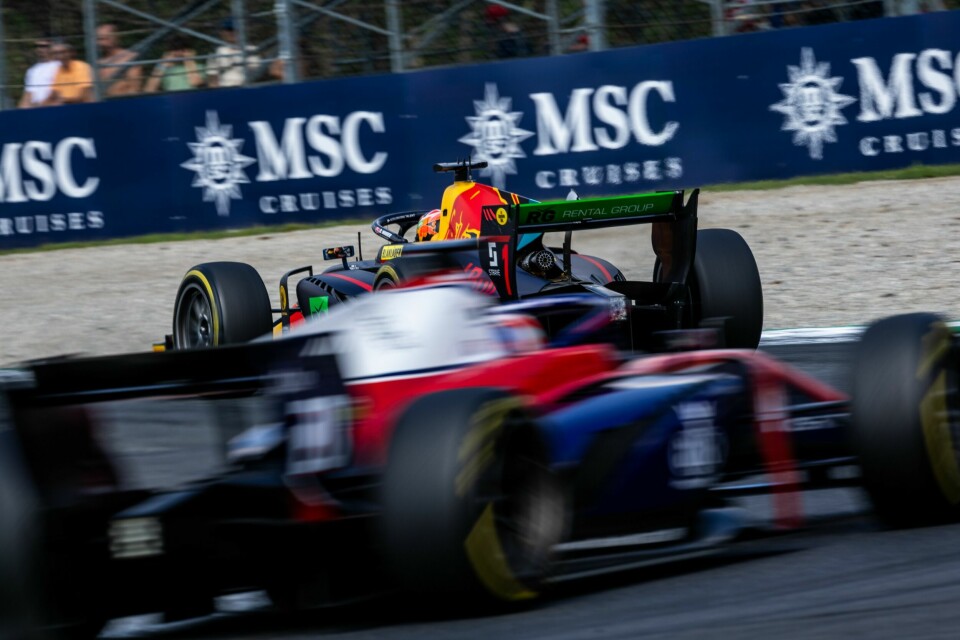 Dennis Hauger #1 MP Motorsport, during round thirteen of the FIA Formula 2 Championship at Autodromo di Monza,  on September 1-3, 2023. // Dutch Photo Agency / Red Bull Content Pool // SI202309020282 // Usage for editorial use only //