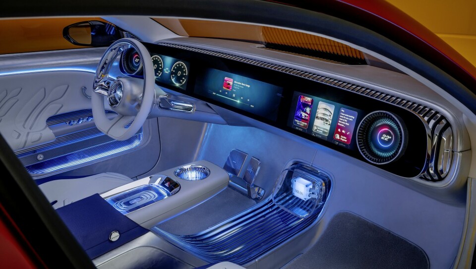 Mercedes-Benz Concept CLA Class: Fortschrittlicher MBUX Superscreen bietet neue Dimension der Personalisierung mit Echtzeit-Grafiken. Mercedes-Benz Concept CLA Class: Advanced MBUX Superscreen delivers new level of personalisation leveraged with real-time graphics.