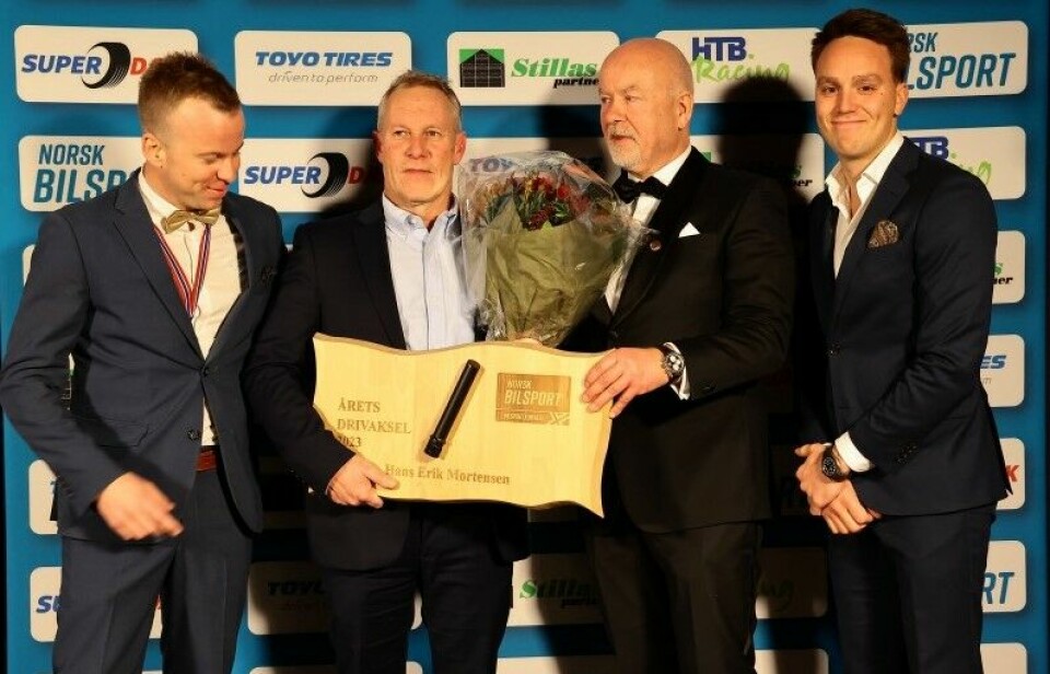 Årets Drivaksel 2023. Fra venstre Torstein Eriksen, Hans Erik Mortensen, Glenn Mellegaard og Ole Christian Veiby