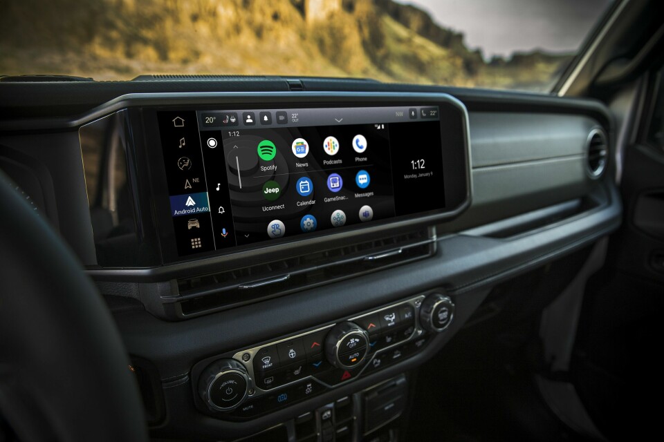 New 2024 Jeep® Wrangler High Altitude 4xe with all-new instrument panel featuring Uconnect 5 system with best-in-class 12.3-inch touchscreen radio