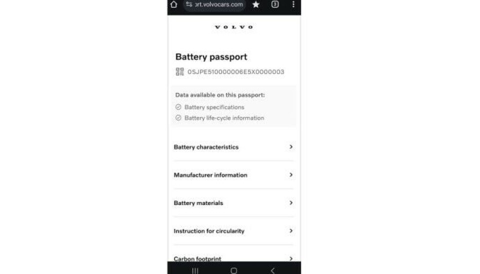 Volvos batteripass