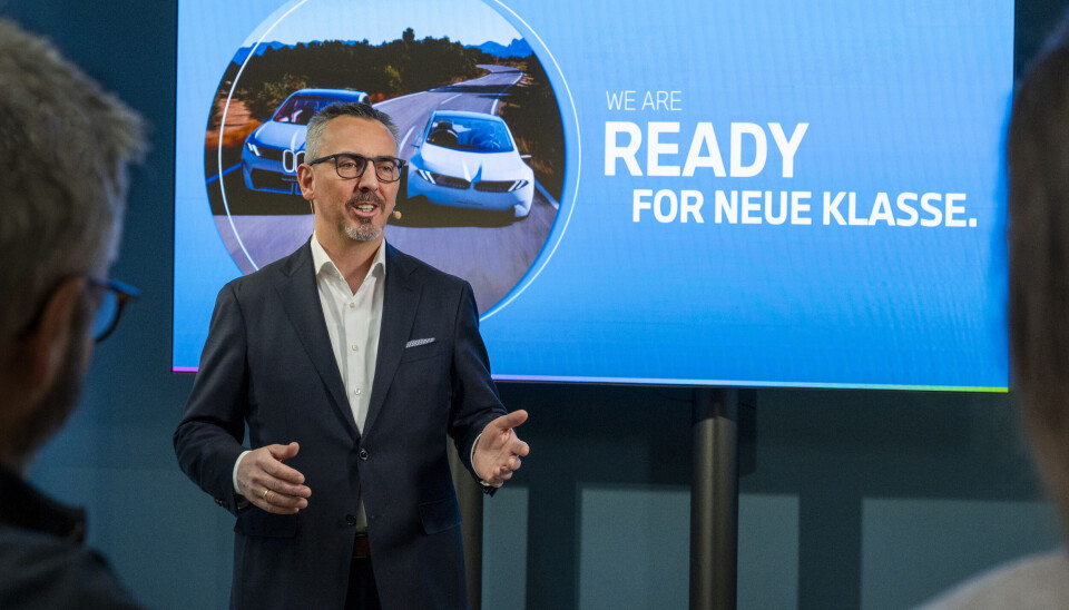 Dr. Joachim Post, styremedlem i BMW AG, presenterer drivlinjen til Neue Klasse.