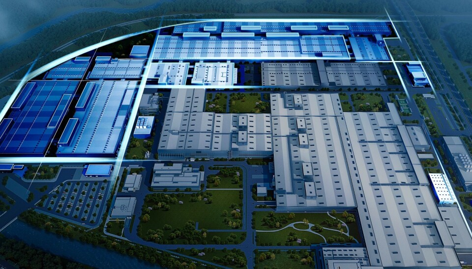 Skisse av fremtidig batterianlegg i Shenyang, Kina.