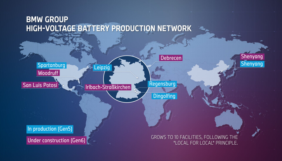 BMW sprer produksjonen av batterier på 3 kontinenter.